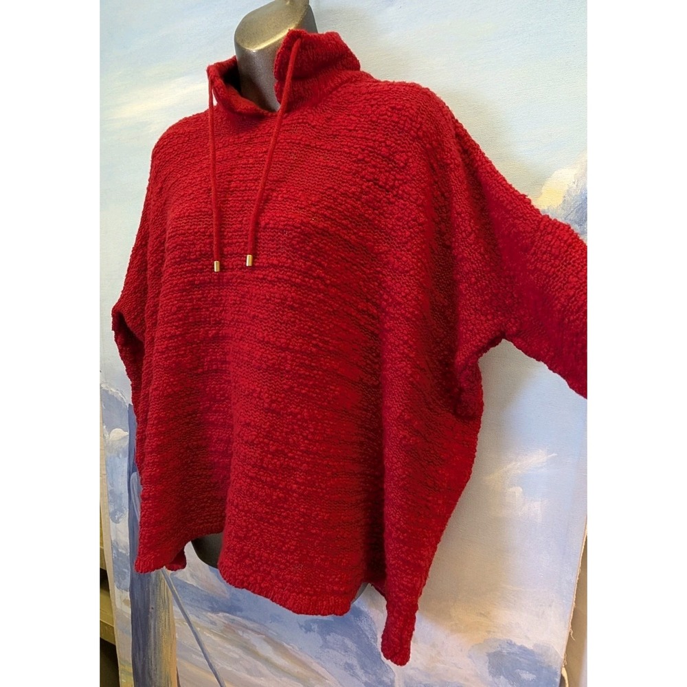 POLES Maison Montagut S Oversized Chunky Knit Pullover Sweater In Red
